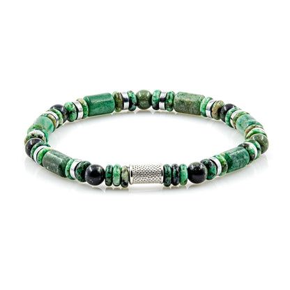 African Green Jade Perlen 6mm Pearl DS 925 Sterling Silber