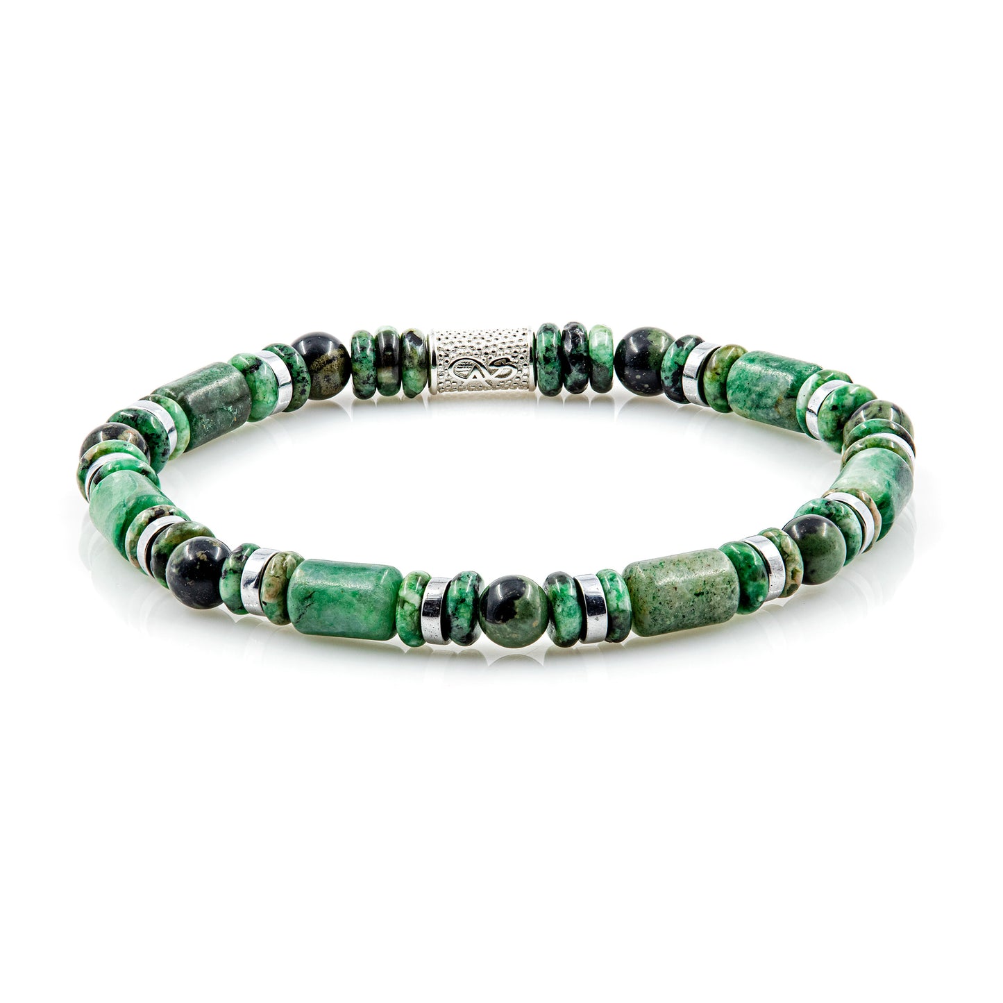 African Green Jade Perlen 6mm Pearl DS 925 Sterling Silber