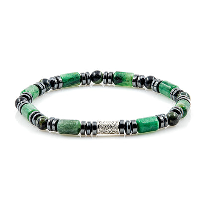 African Green Jade Perlen 6mm Pearl 925 Sterling Silber
