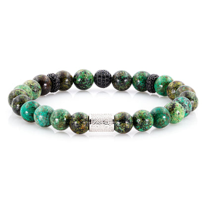 African Türkis SilverLine Zirkon 8mm S 925 Sterling Silber Rohdiniert