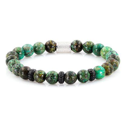 African Türkis SilverLine Zirkon 8mm S 925 Sterling Silber Rohdiniert