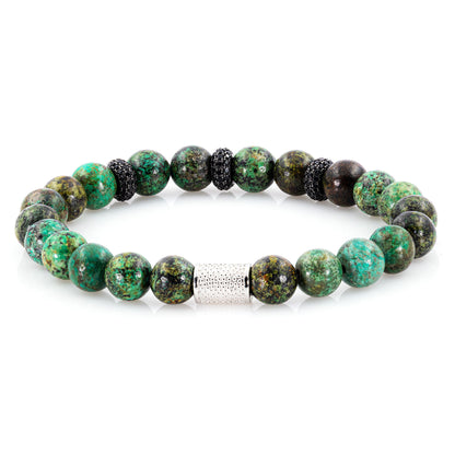 African Türkis SilverLine Zirkon 8mm S 925 Sterling Silber Rohdiniert