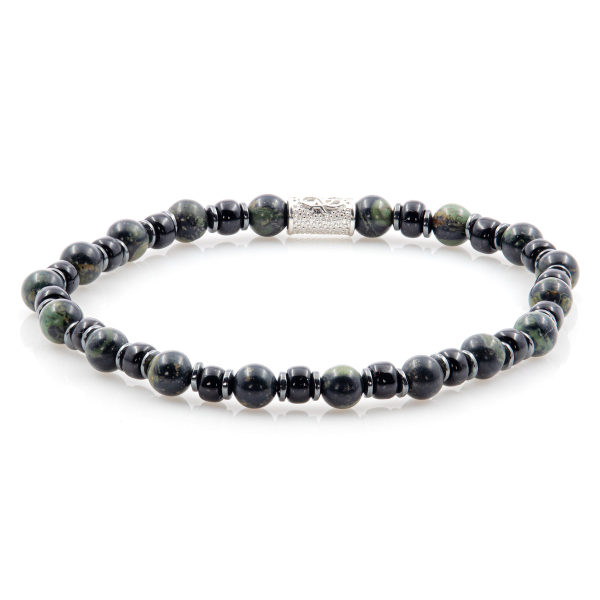 African Türkis Perlen 6mm Miyuki Opaque Black Hämatit 925 Sterling Silber Rohdiniert