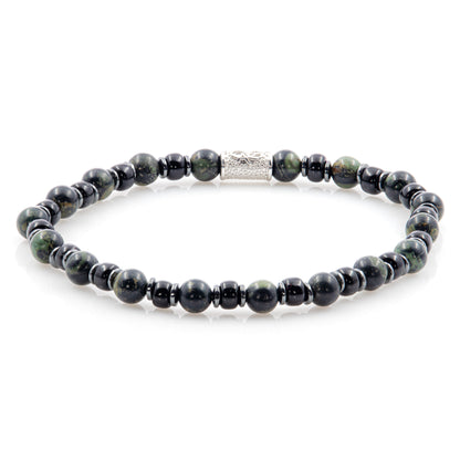 African Türkis Perlen 6mm Miyuki Opaque Black Hämatit 925 Sterling Silber Rohdiniert