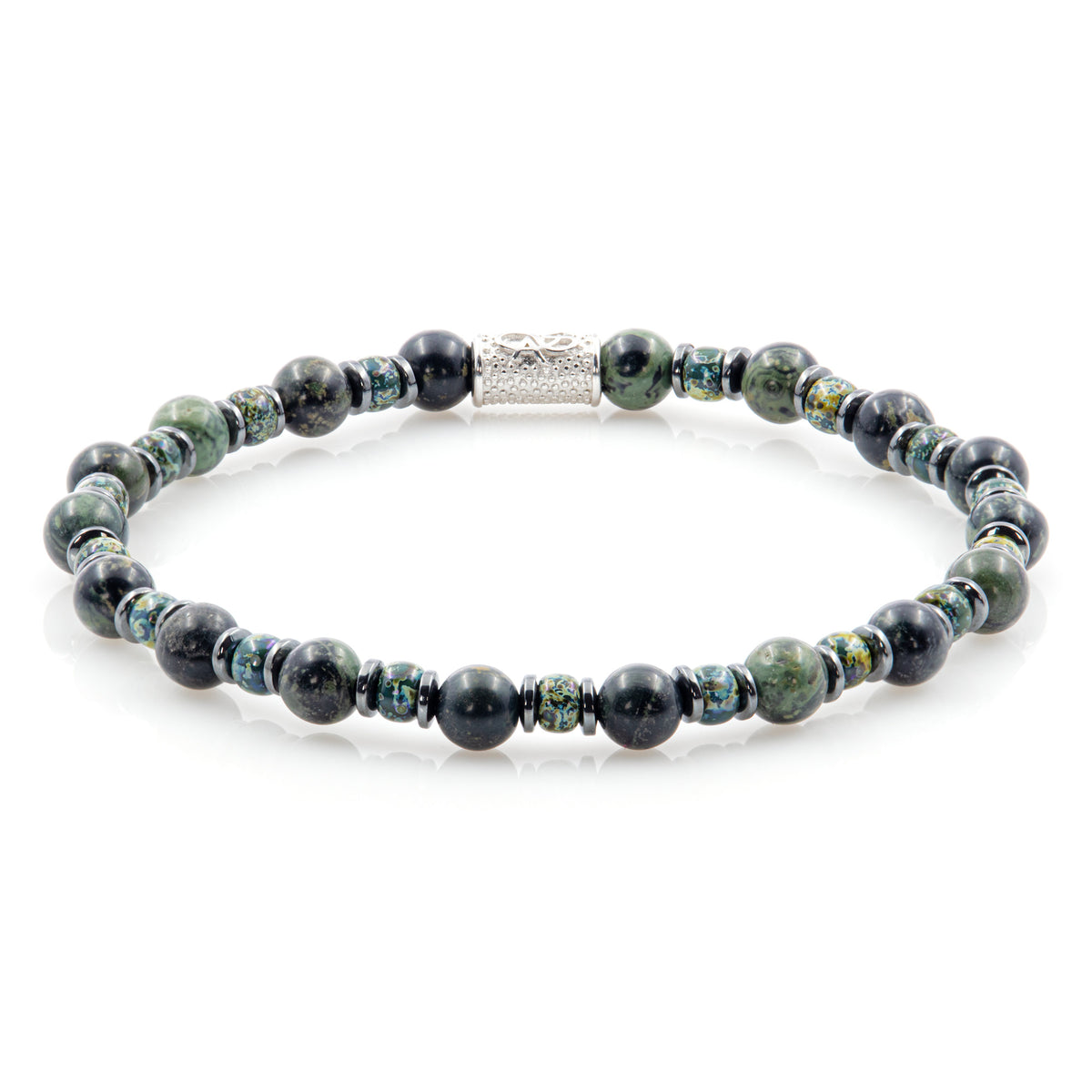 African Türkis Perlen 6mm Miyuki Picasso Montana Hämatit 925 Sterling Silber Rohdiniert