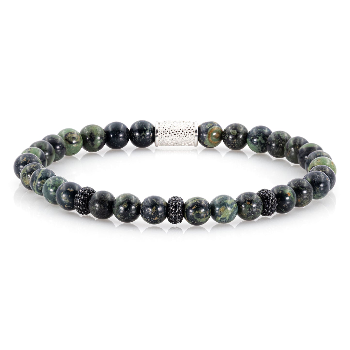 African Türkis SilverLine Zirkon 6mm S 925 Sterling Silber Rohdiniert