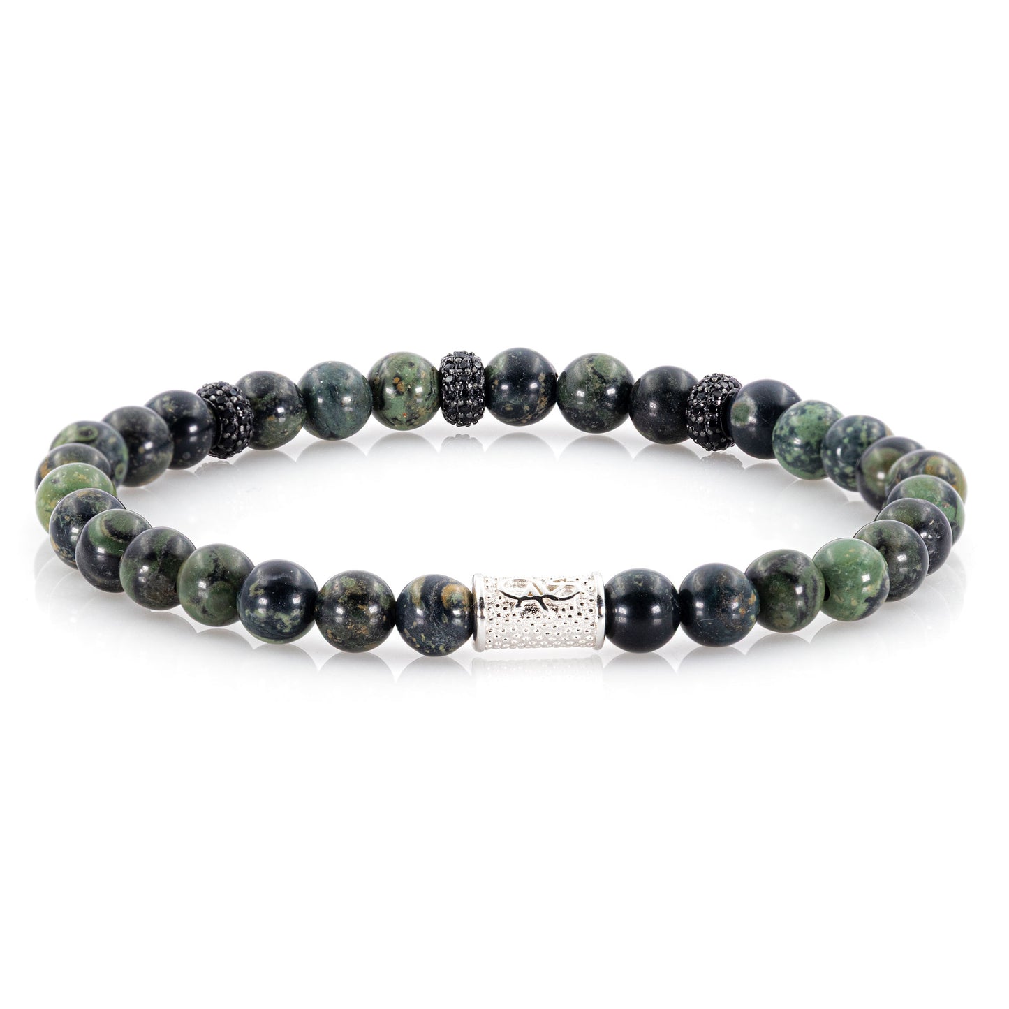 African Türkis SilverLine Zirkon 6mm S 925 Sterling Silber Rohdiniert