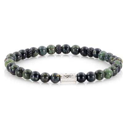 African Türkis SilverLine Zirkon 6mm S 925 Sterling Silber Rohdiniert