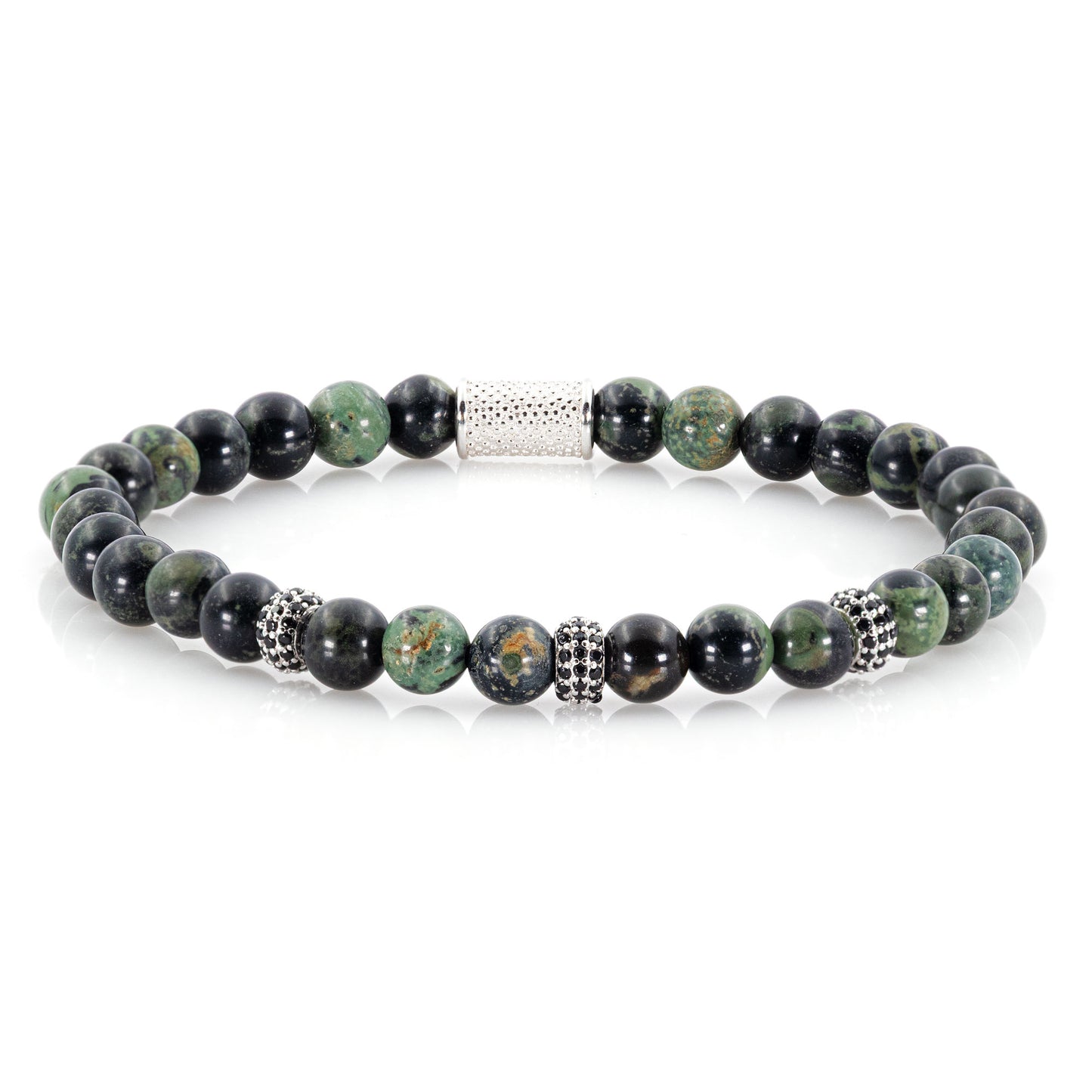 African Türkis SilverLine Zirkon 6mm S 925 Sterling Silber Rohdiniert