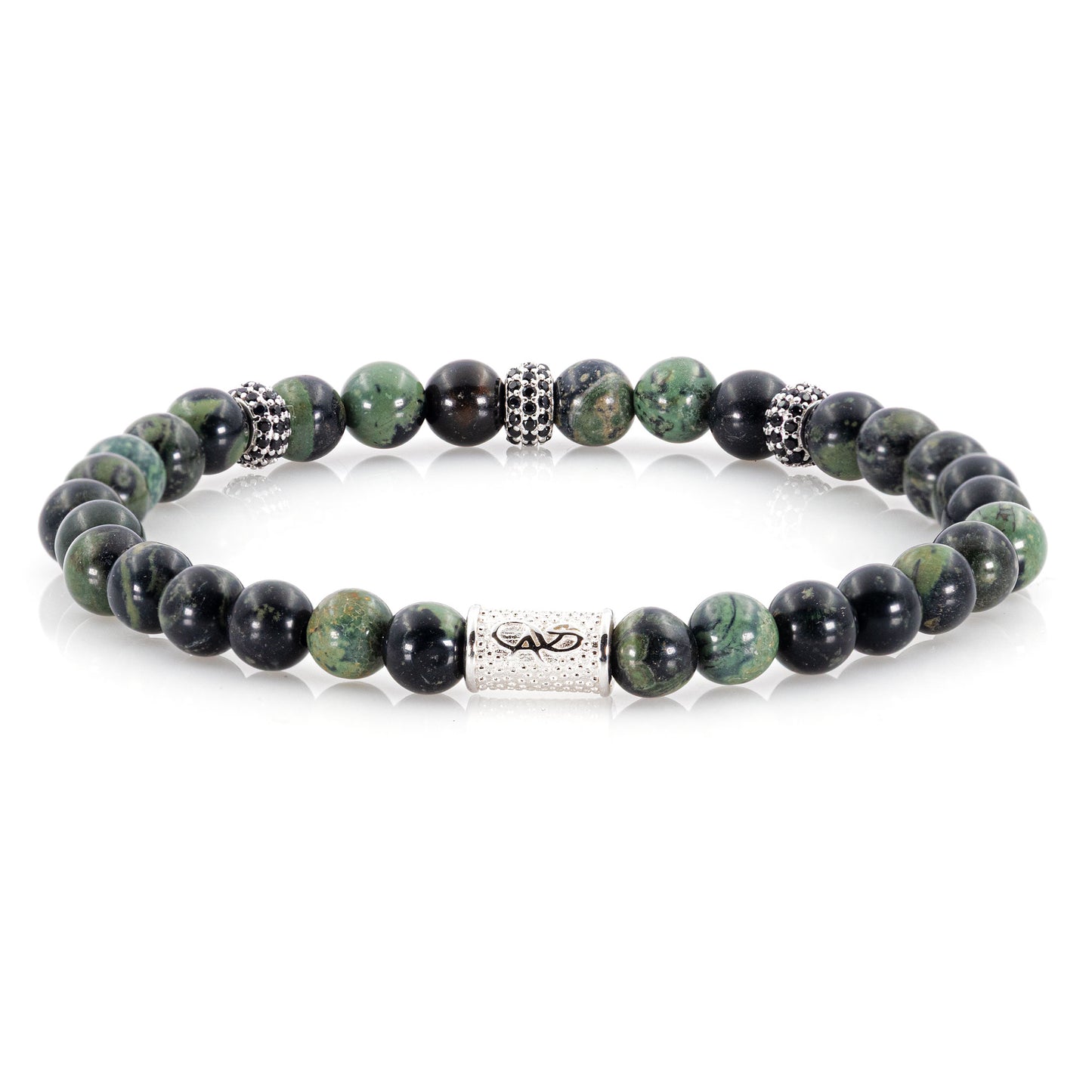 African Türkis SilverLine Zirkon 6mm S 925 Sterling Silber Rohdiniert