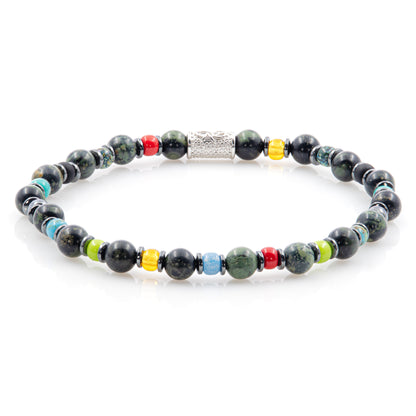 African Türkis Perlen 6mm Miyuki Rainbow Hämatit 925 Sterling Silber Rohdiniert