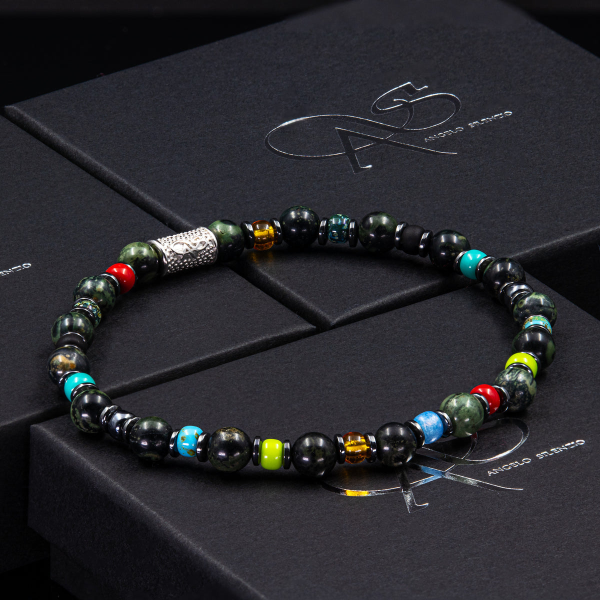 African Türkis Perlen 6mm Miyuki Rainbow Hämatit 925 Sterling Silber Rohdiniert