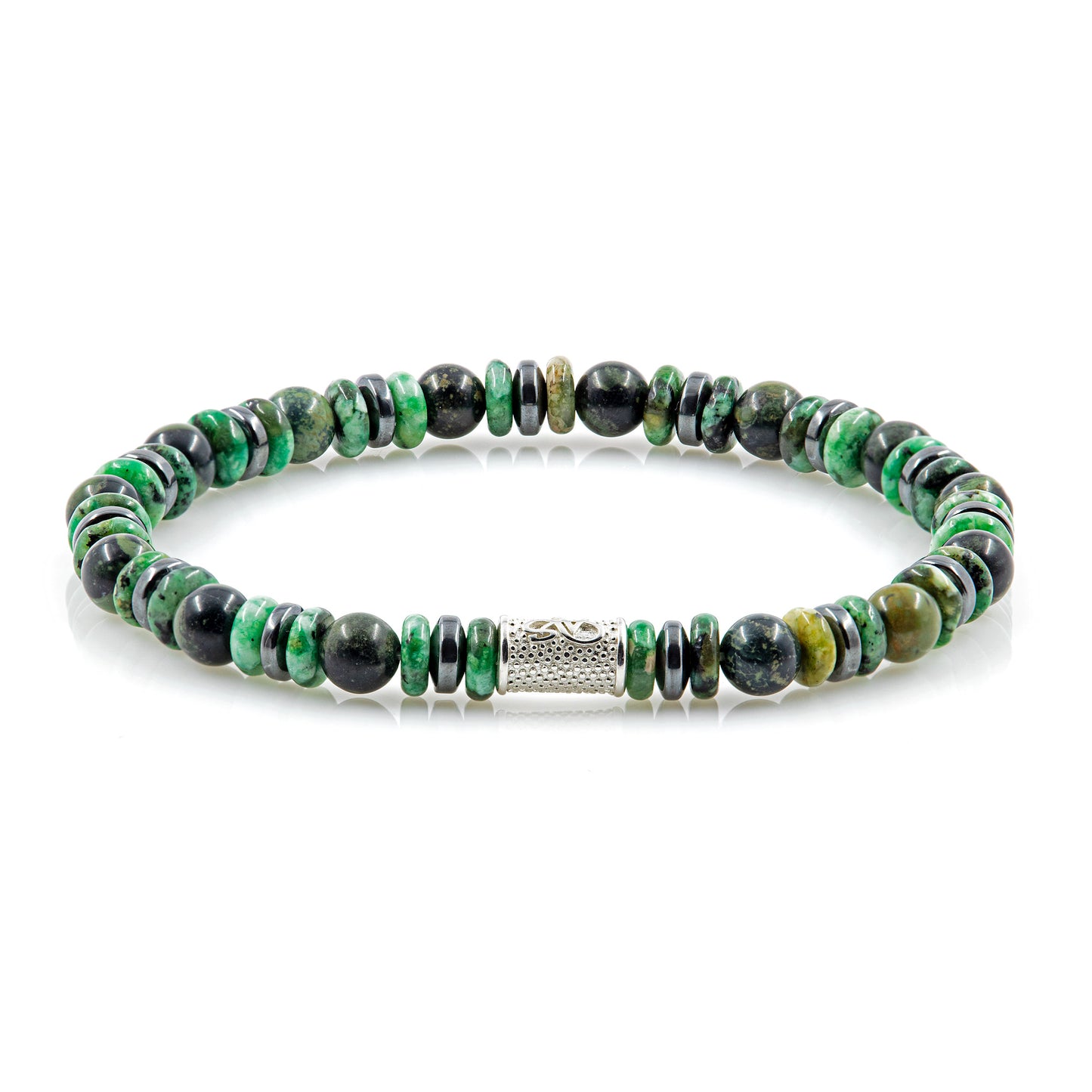 African Türkis 6mm Perlen Disk AT 925 Sterling Silber