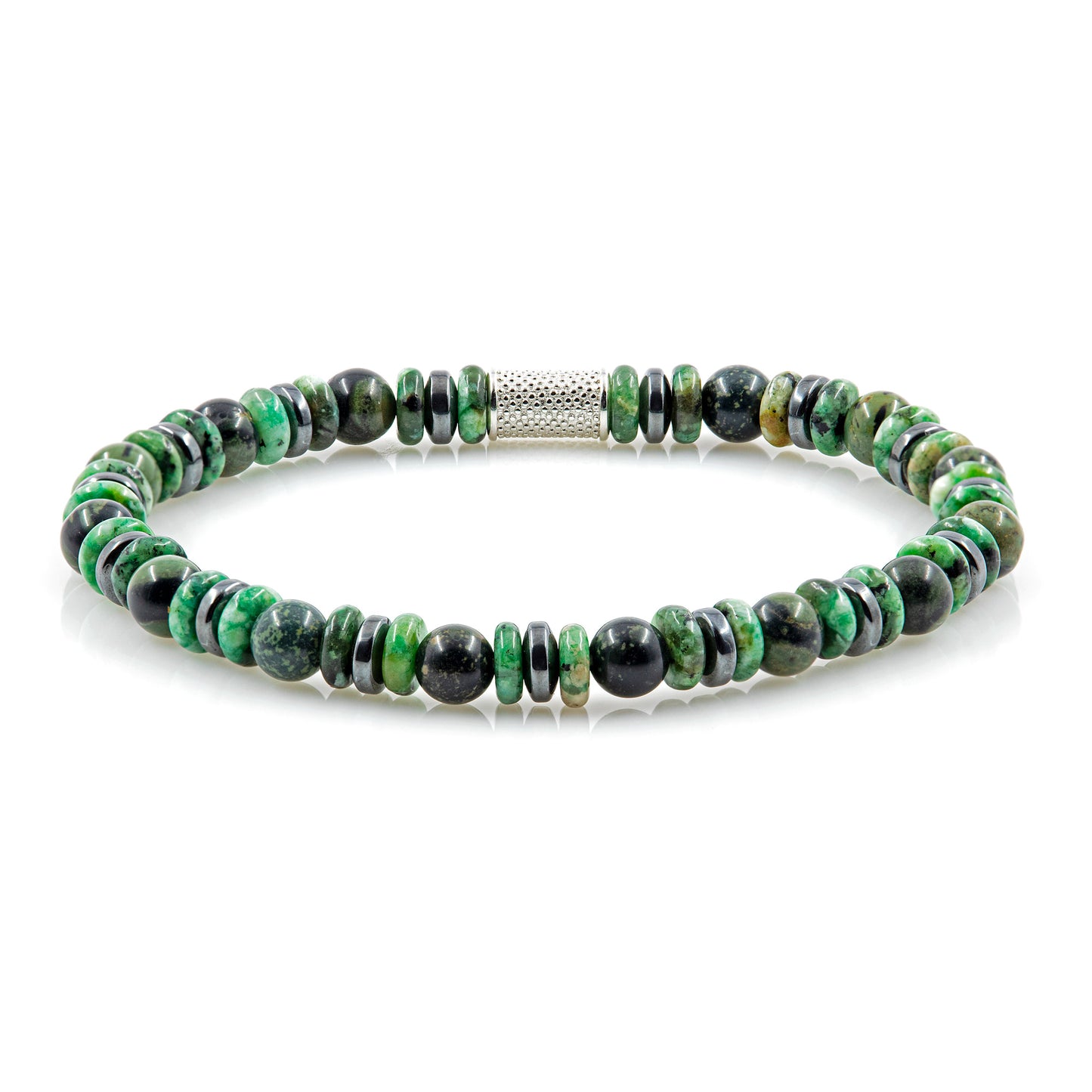 African Türkis 6mm Perlen Disk AT 925 Sterling Silber