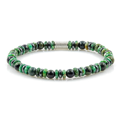 African Türkis 6mm Perlen Disk AT 925 Sterling Silber