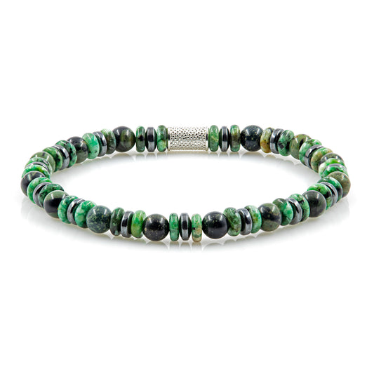 African Türkis 6mm Perlen Disk AT 925 Sterling Silber