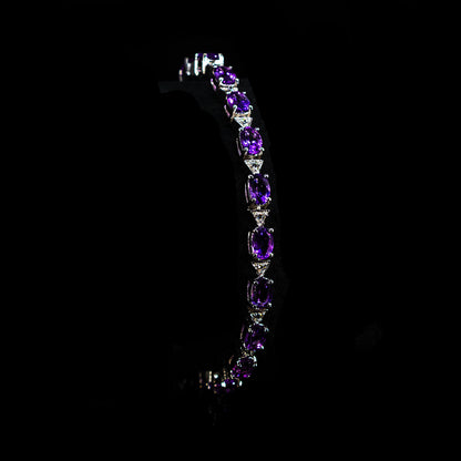 925 Sterling Silber Amethyst Edelstein AAA Armband