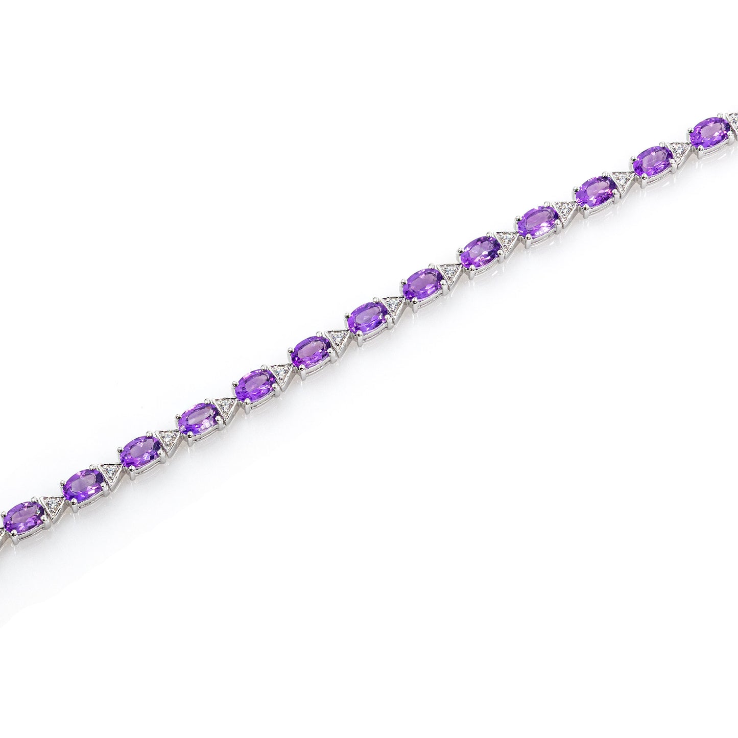 925 Sterling Silber Amethyst Edelstein AAA Armband