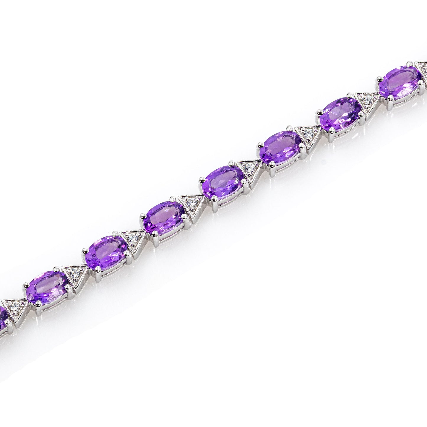 925 Sterling Silber Amethyst Edelstein AAA Armband