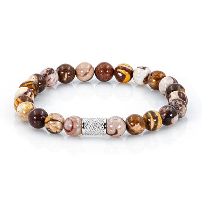 Australischer Zebra-Jaspis Perlen 925 Sterling Silber Rohdiniert
