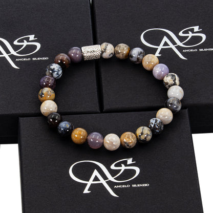 Baumachat Perlen 925 Sterling Silber Rohdiniert