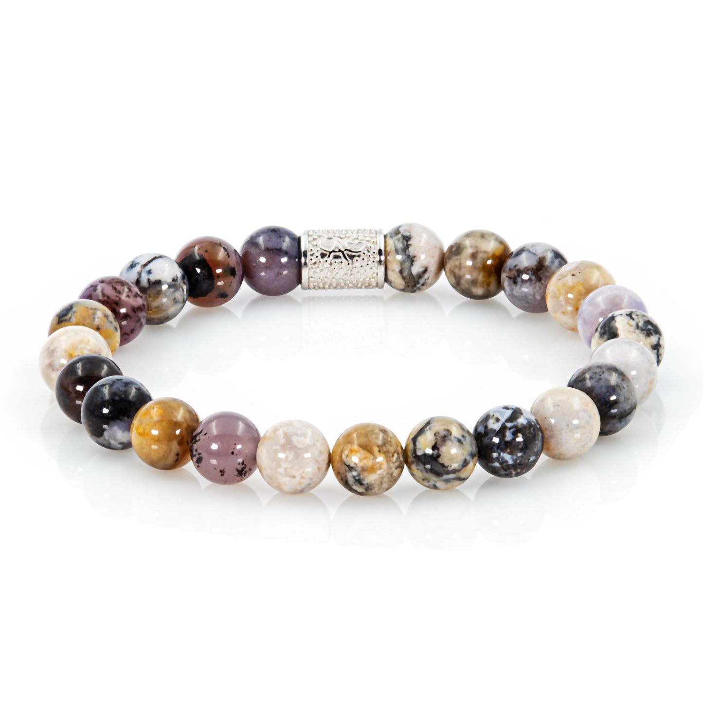 Baumachat Perlen 925 Sterling Silber Rohdiniert