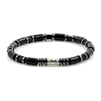 Black Achat Perlen 6mm Cube Black 925 Sterling Silber