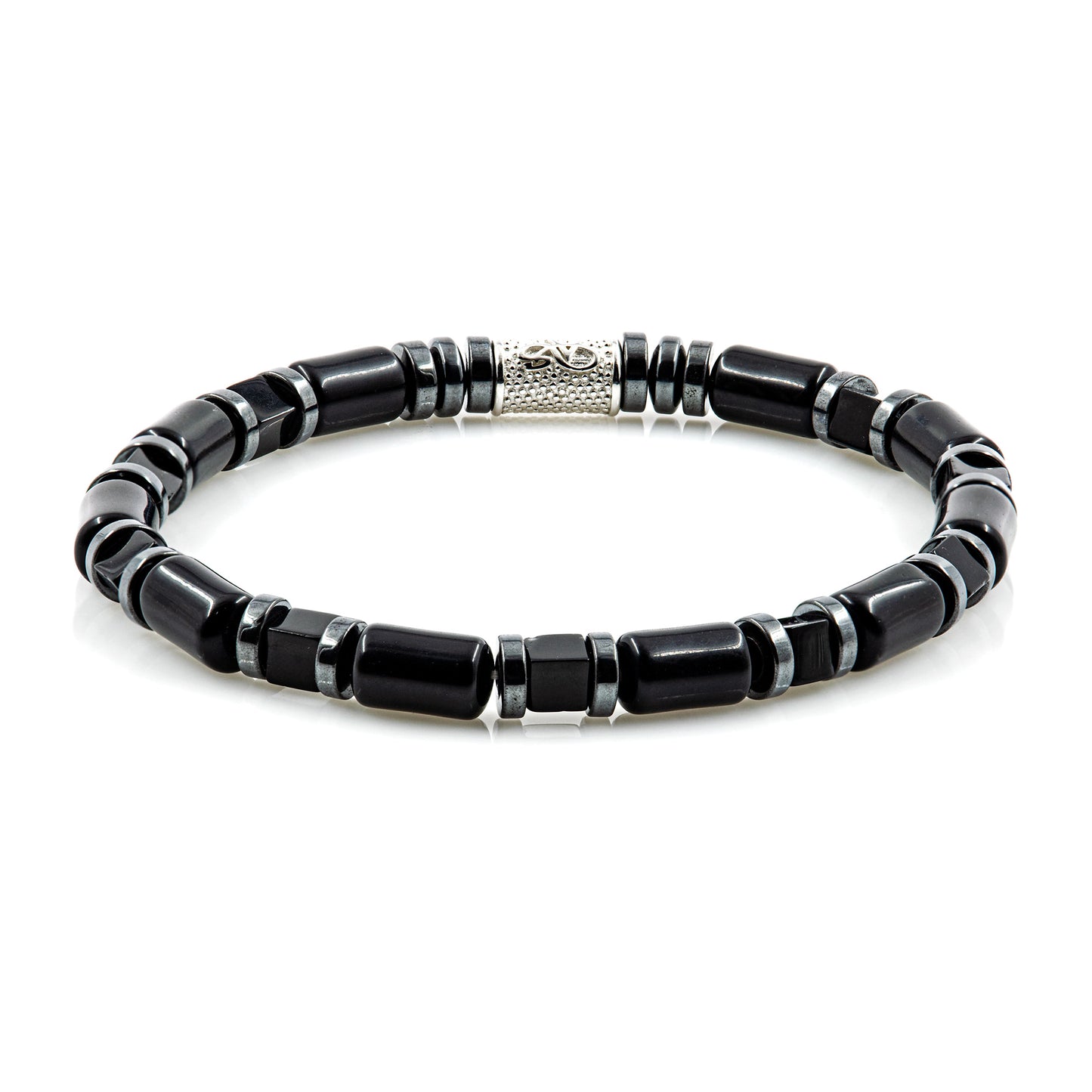 Black Achat Perlen 6mm Cube Black 925 Sterling Silber