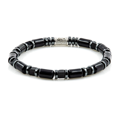 Black Achat Perlen 6mm Cube Black 925 Sterling Silber
