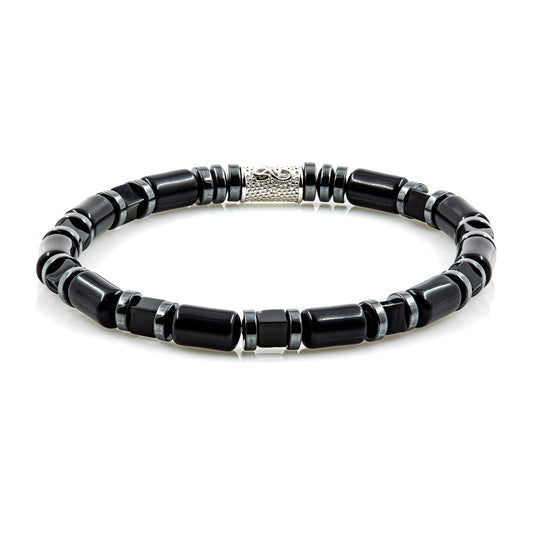 Black Achat Perlen 6mm Cube Black 925 Sterling Silber