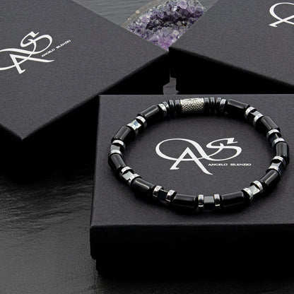 Black Achat Perlen 6mm Cube Silver 925 Sterling Silber