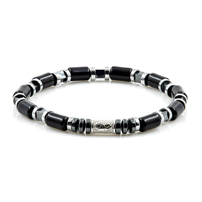 Black Achat Perlen 6mm Cube Silver 925 Sterling Silber