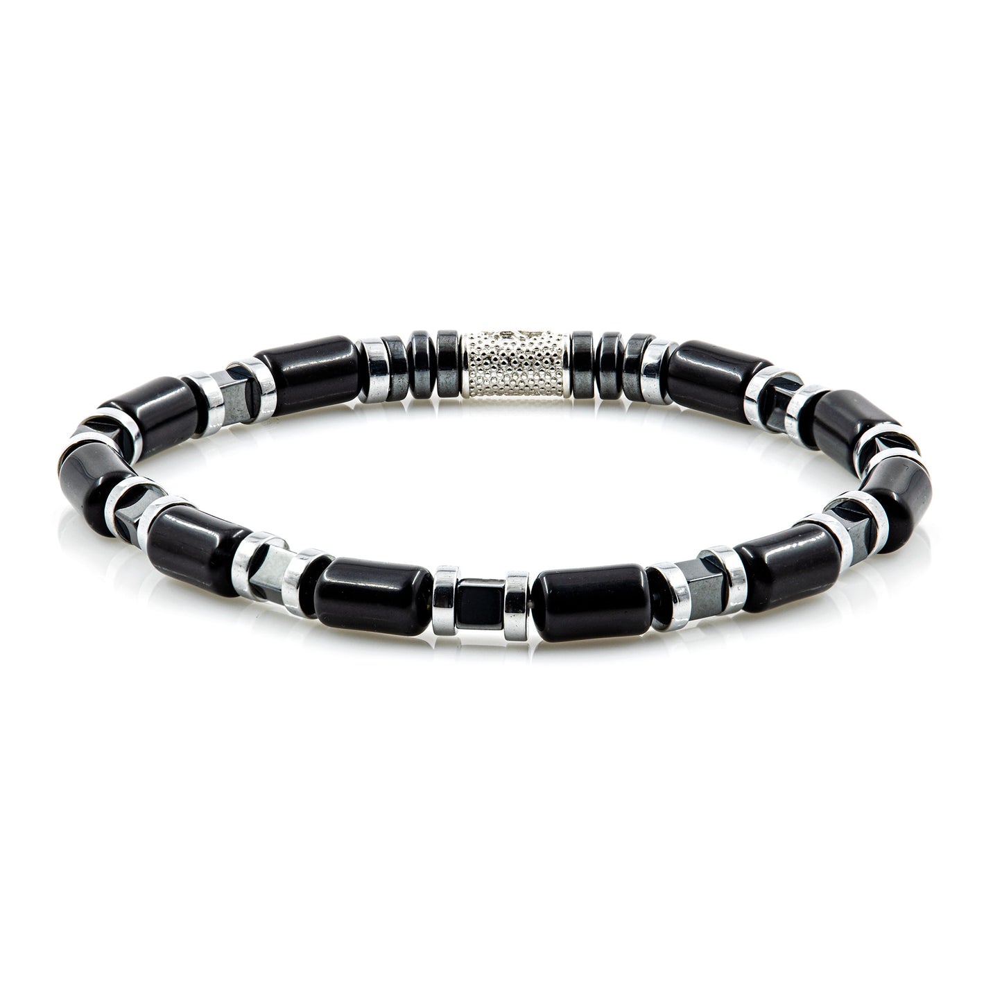 Black Achat Perlen 6mm Cube Silver 925 Sterling Silber