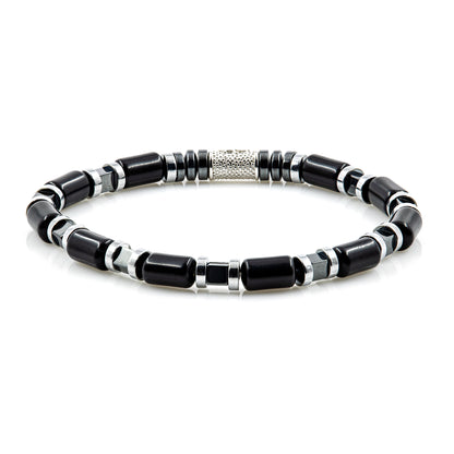 Black Achat Perlen 6mm Cube Silver 925 Sterling Silber