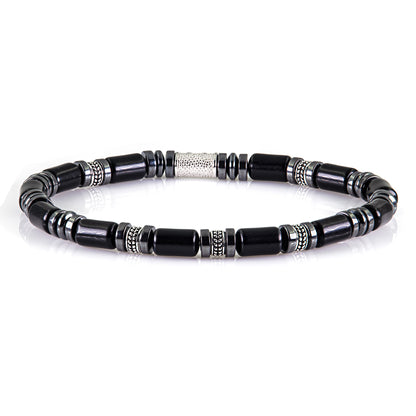 Black Achat Silver Orzo 6mm 925 Sterling Silber Rohdiniert