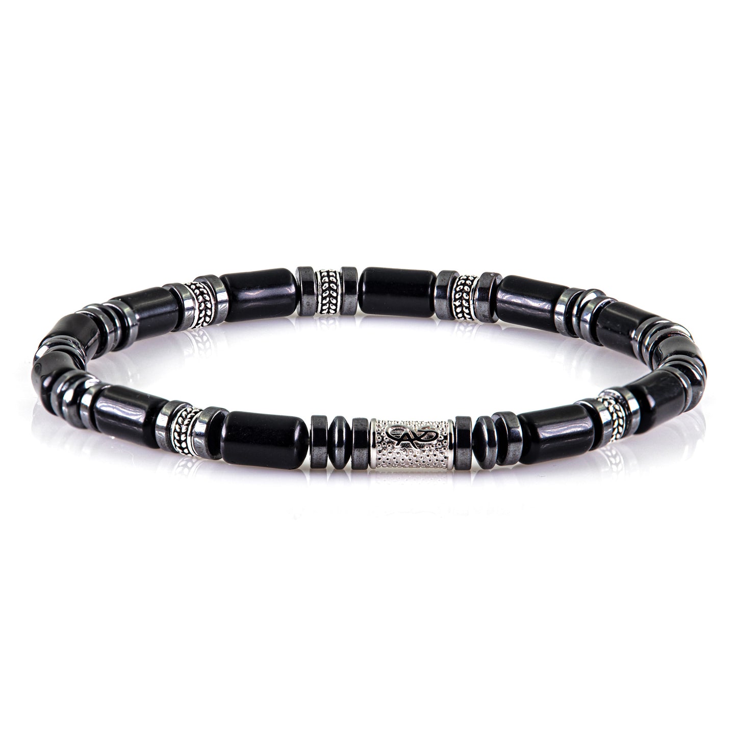 Black Achat Silver Orzo 6mm 925 Sterling Silber Rohdiniert