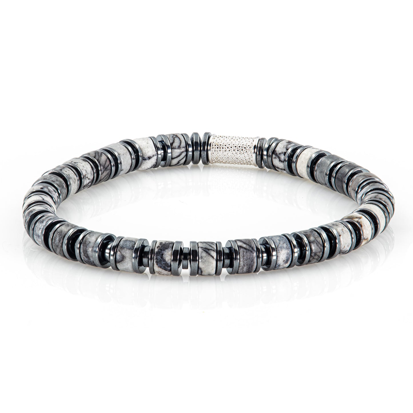 Black Picasso Perlen 925 Sterling Silber Rohdiniert 6mm