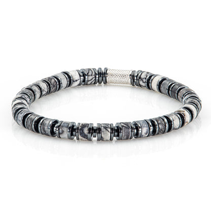 Black Picasso Perlen 925 Sterling Silber Rohdiniert 6mm