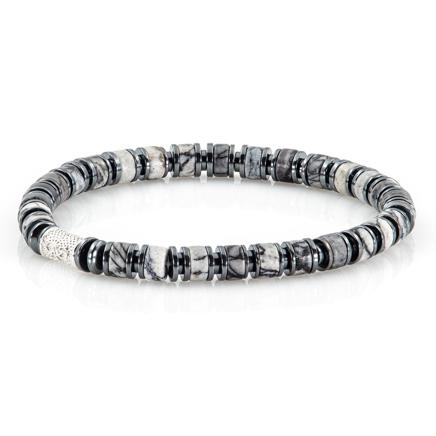Black Picasso Perlen 925 Sterling Silber Rohdiniert 6mm