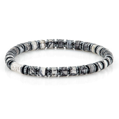 Black Picasso Perlen 925 Sterling Silber Rohdiniert 6mm