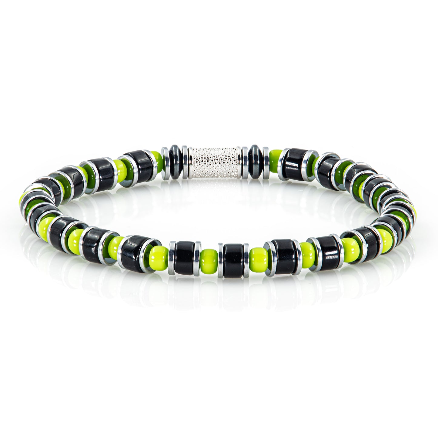 Black Onyx Miyuki Perlen 925 Sterling Silber Rohdiniert 6mm