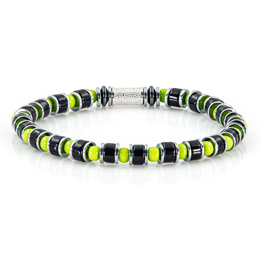 Black Obsidian Miyuki Perlen 925 Sterling Silber Rohdiniert 6mm