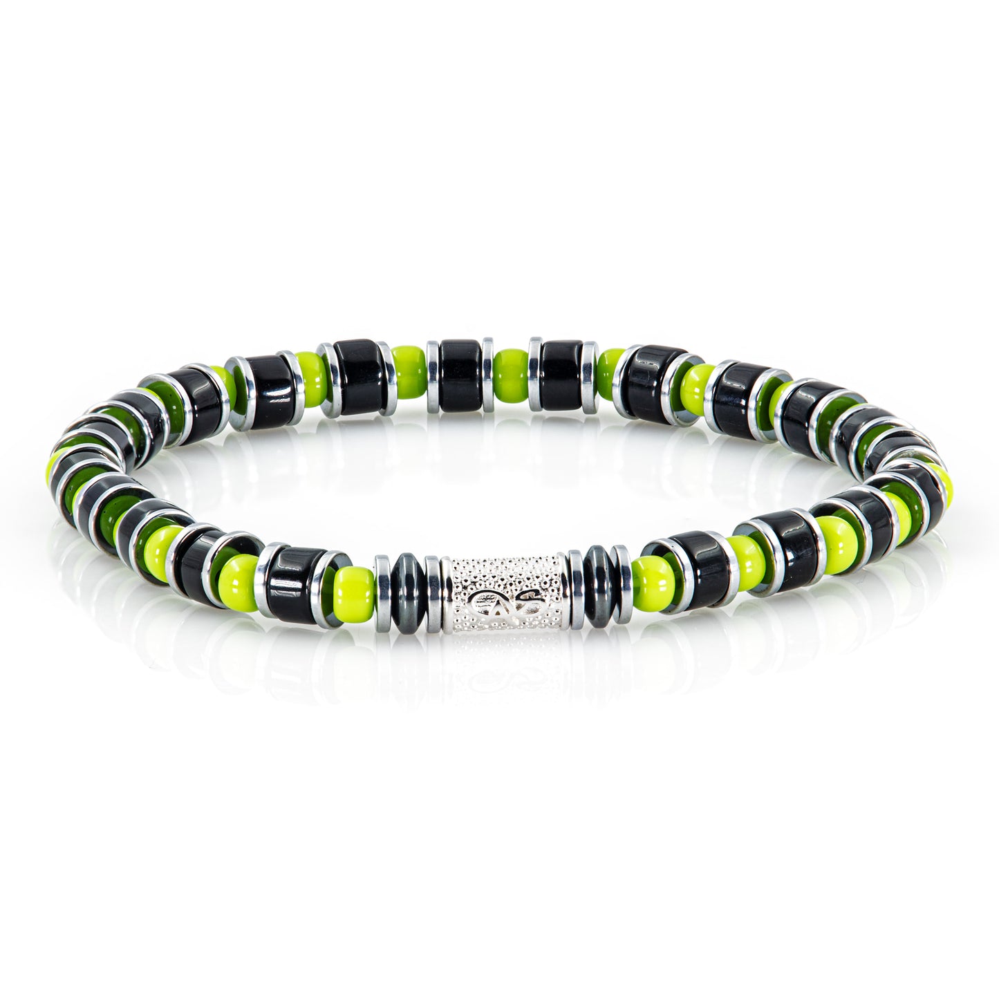 Black Onyx Miyuki Perlen 925 Sterling Silber Rohdiniert 6mm