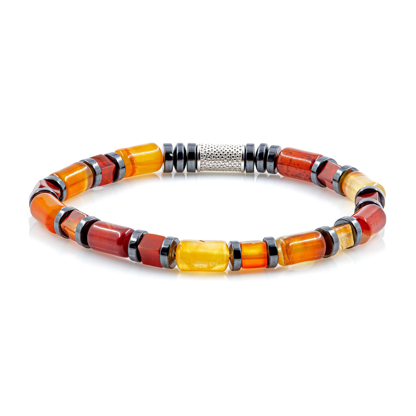 Red Agate Perlen 6mm Cube Black 925 Sterling Silber