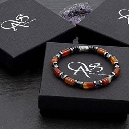 Red Agate Perlen 6mm Cube Silver 925 Sterling Silber