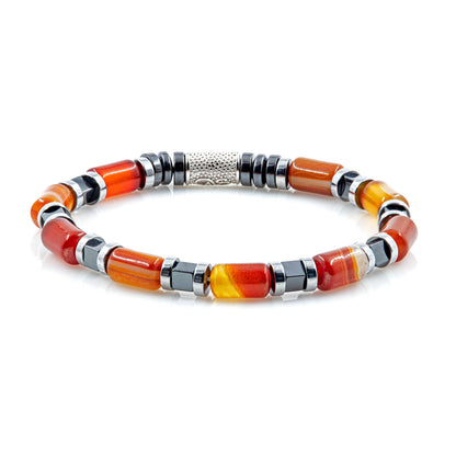 Red Agate Perlen 6mm Cube Silver 925 Sterling Silber