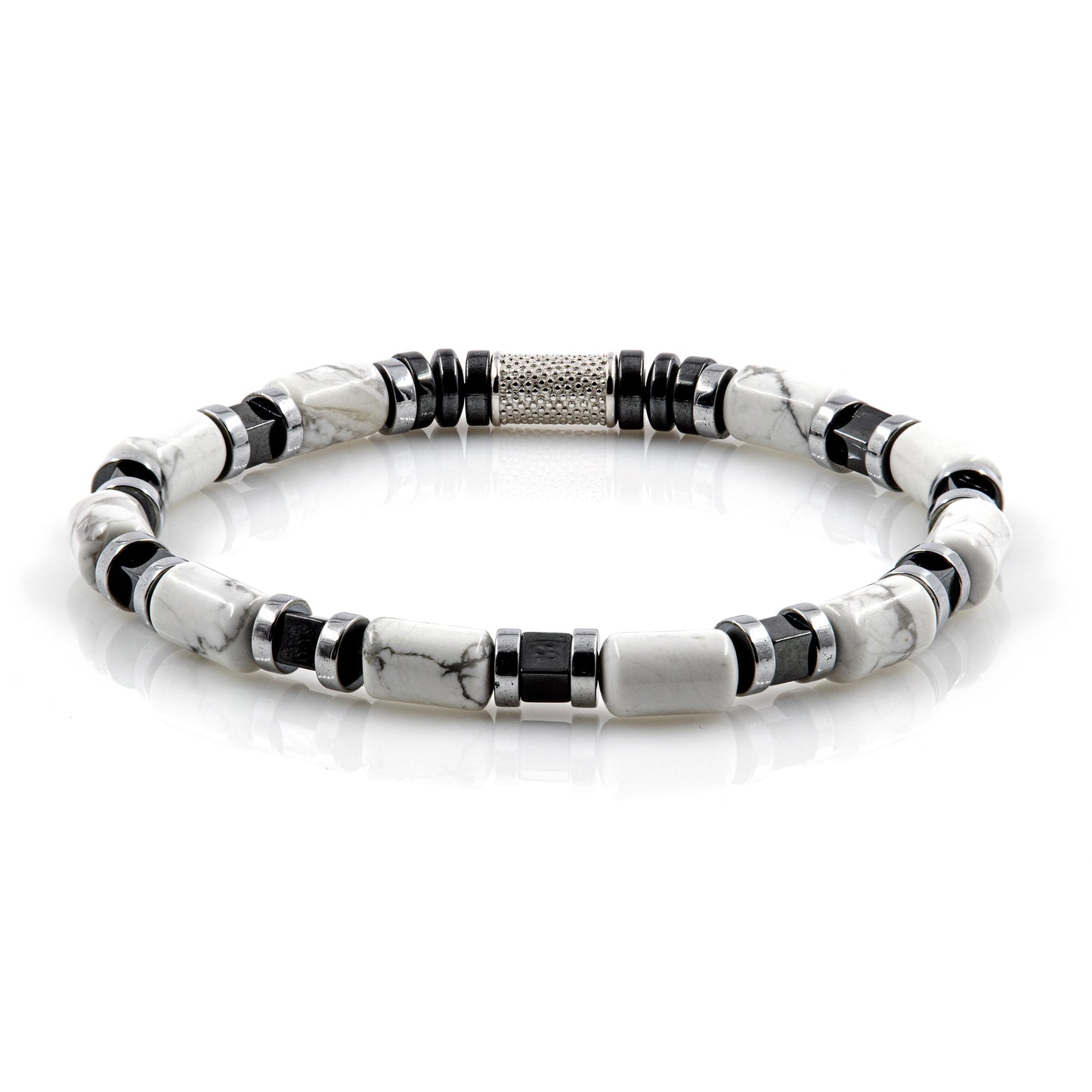 White Turquoise Perlen 6mm Cube Silver 925 Sterling Silber