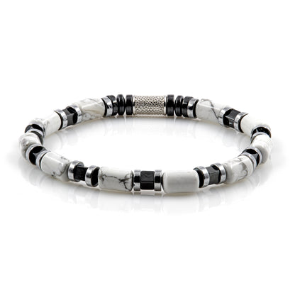 White Turquoise Perlen 6mm Cube Silver 925 Sterling Silber