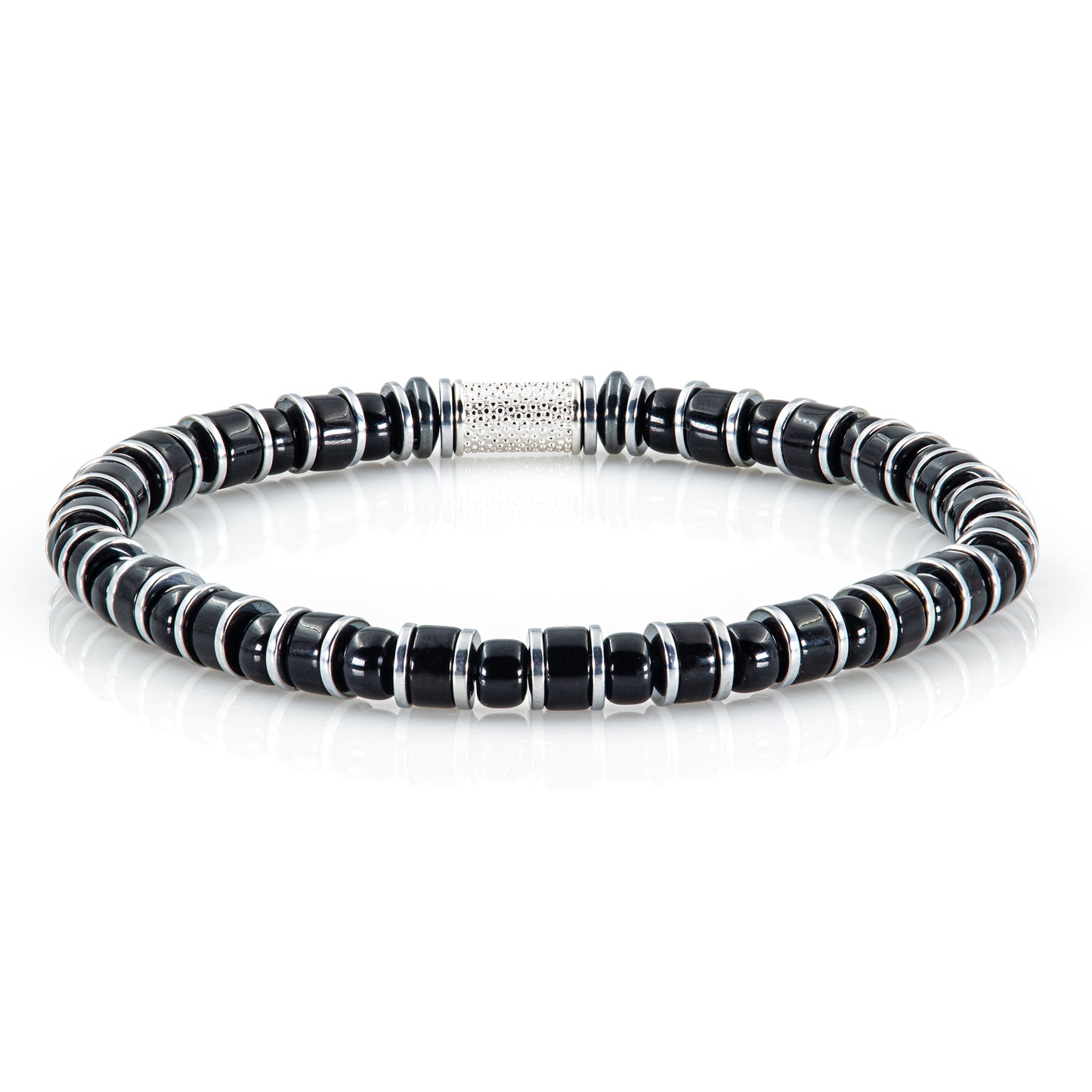 Black Onyx Miyuki Perlen 925 Sterling Silber Rohdiniert 6mm