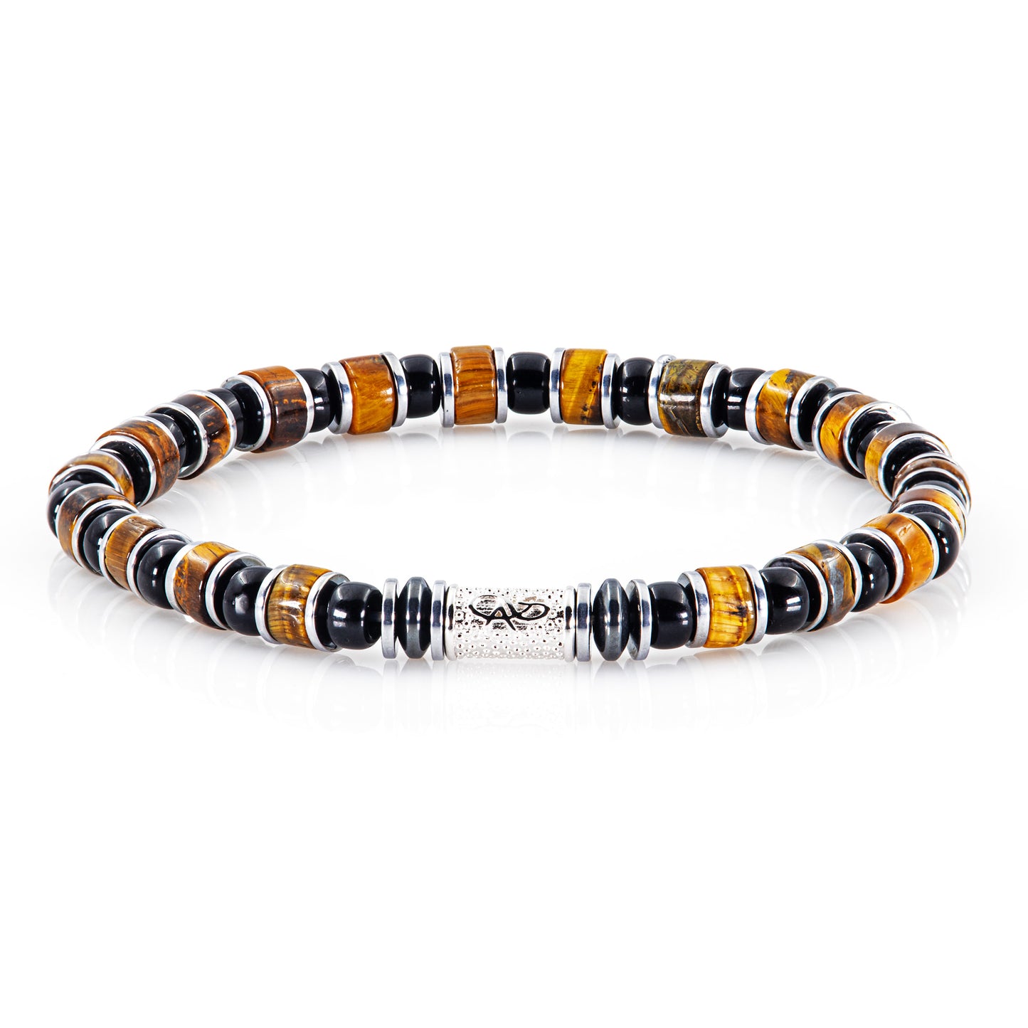 Tigerauge Miyuki Perlen 925 Sterling Silber Rohdiniert 6mm